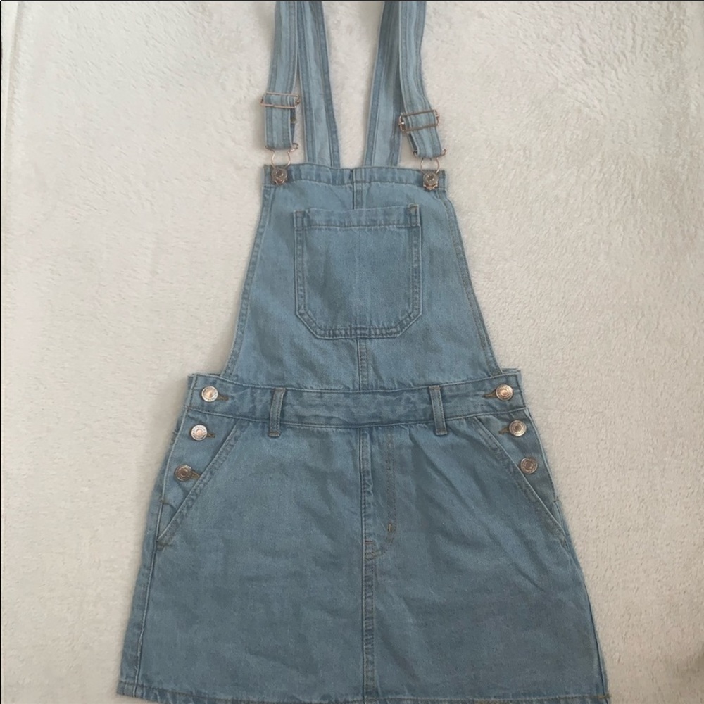 NWT Forever 21 Blue Denim Overall Dress Size SP - Picture 2 of 12